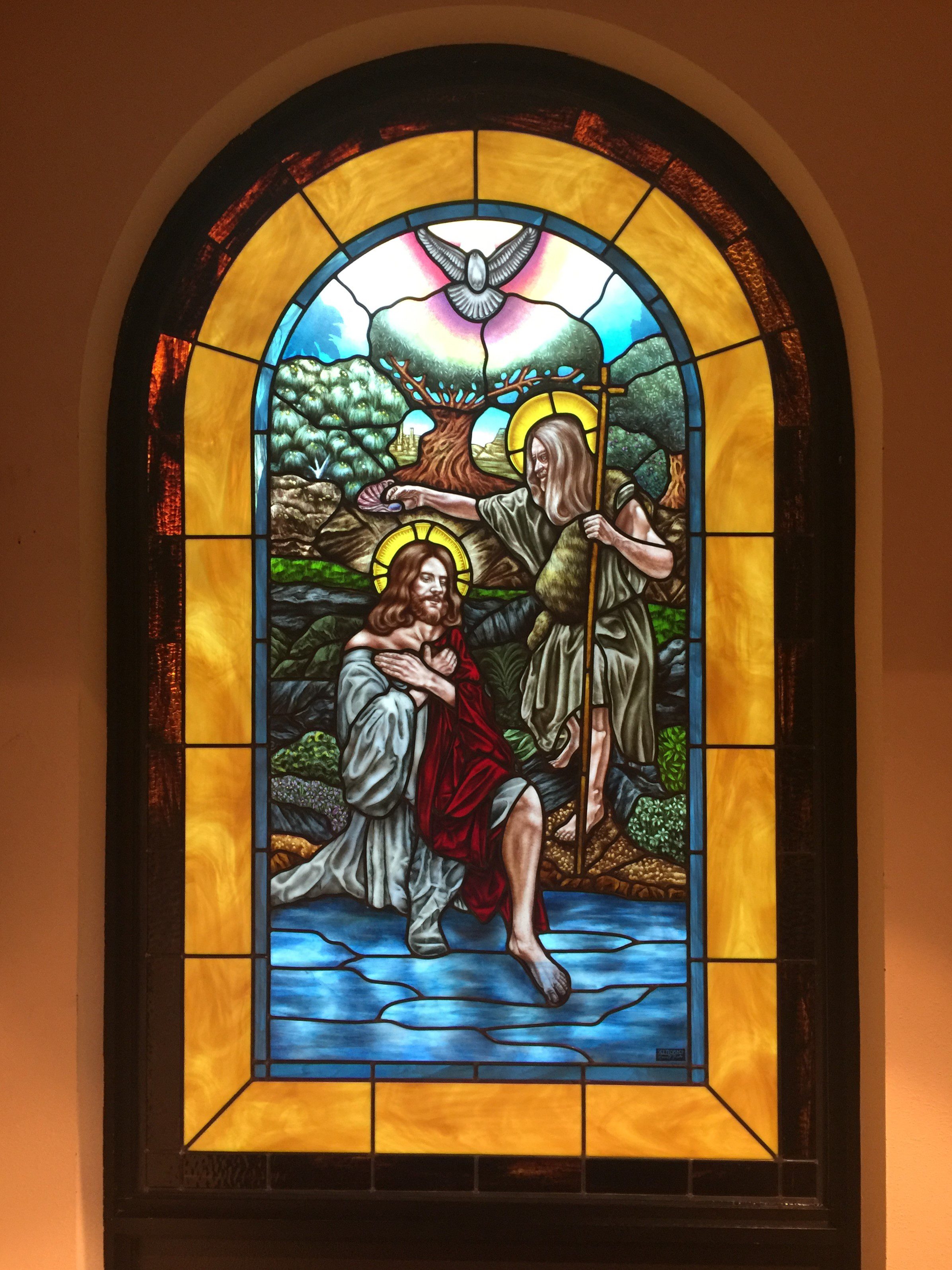 painted stained glass restoration